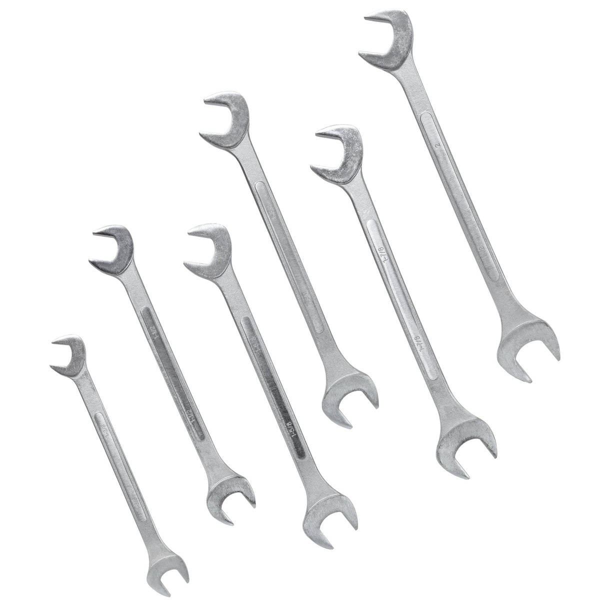 6 PCS SAE Jumbo Combination Angle Wrench Set Extra Large Chrome Plated 1-3/8" - 2" with Pouch - Fab Heavy Parts