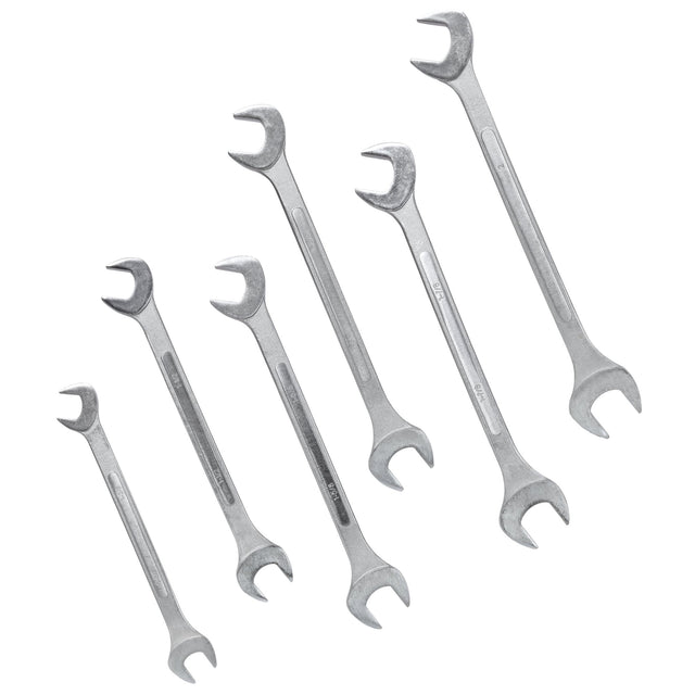6 PCS SAE Jumbo Combination Angle Wrench Set Extra Large Chrome Plated 1-3/8" - 2" with Pouch - Fab Heavy Parts