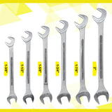 6 PCS SAE Jumbo Combination Angle Wrench Set Extra Large Chrome Plated 1-3/8" - 2" with Pouch - Fab Heavy Parts