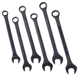 6 Piece Jumbo Combination Wrench Set SAE 1 - 3/8'' to 2'' Black Oxide with Pouch - Fab Heavy Parts