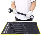 6-Piece SAE Jumbo Combination Wrench Set, Extra Large 1-3/8" to 2", Black Oxide with Storage Pouch - Fab Heavy Parts