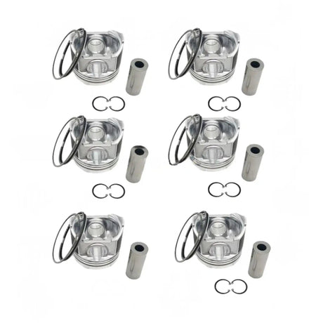 6 Pieces 100mm Piston & Piston Rings Set ME012858 for Mitsubishi 4D31 6D31 Engine - Fab Heavy Parts