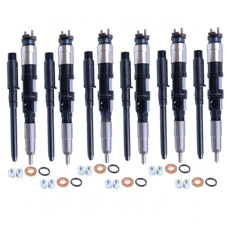 6 Pieces Fuel Injector RE529150 095000 - 6460 for John Deere Engine 6068 Dozer 860J - Fab Heavy Parts