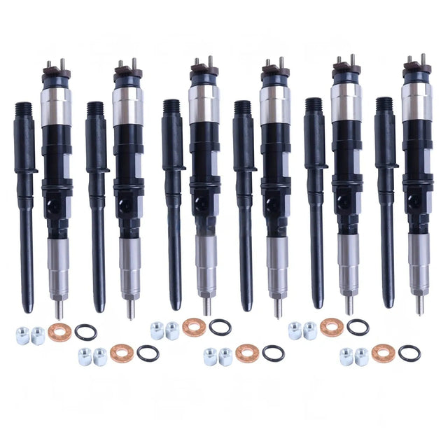 6 Pieces Fuel Injector RE529150 095000 - 6460 for John Deere Engine 6068 Dozer 860J - Fab Heavy Parts