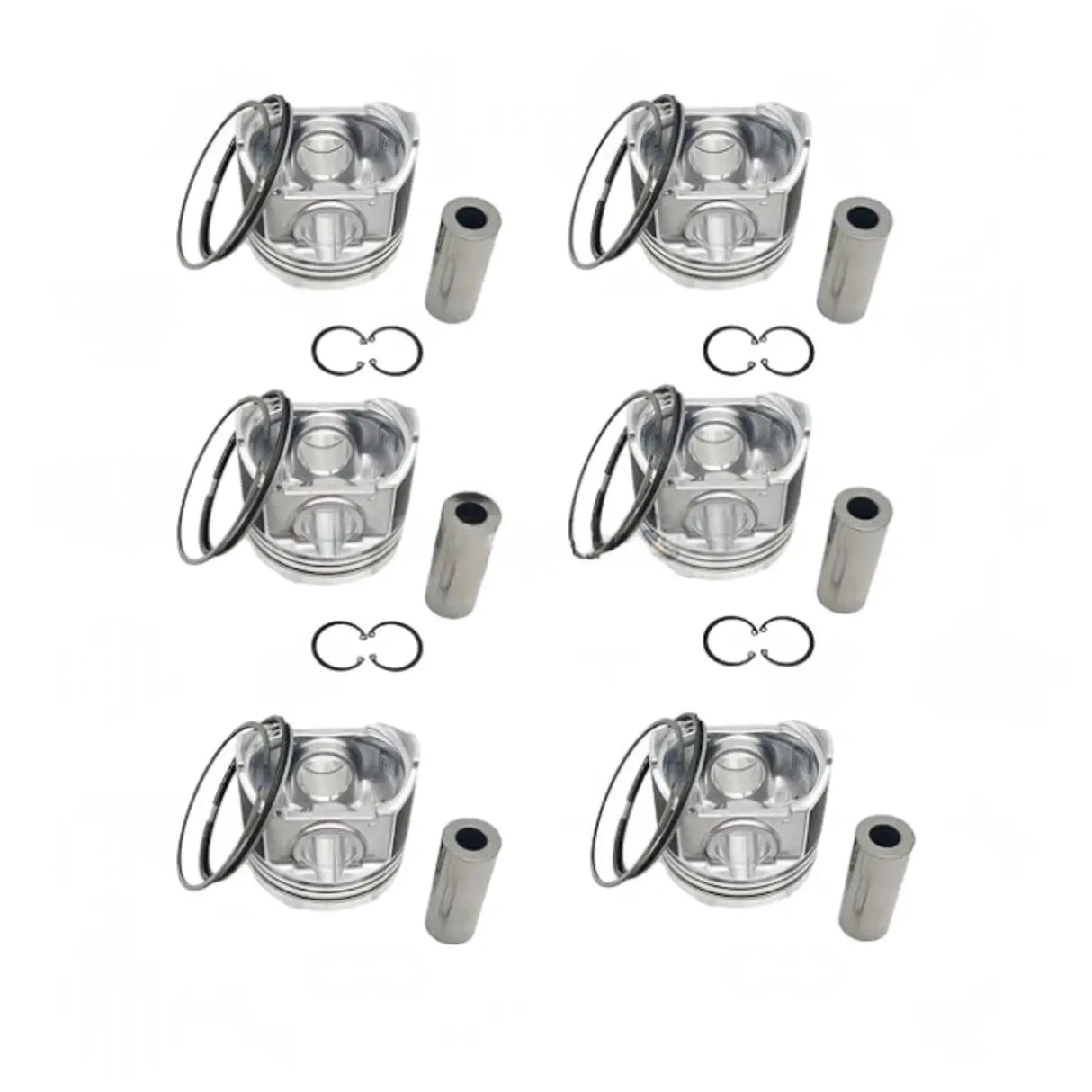 6 Pieces Piston Kit 1-12111-976-0 for Isuzu Engine 6HK1 UM6HK1 Hitachi Excavator ZX330 ZX350H ZX350W ZX360LC-HHE ZX370MTH ZX500W - Fab Heavy Parts