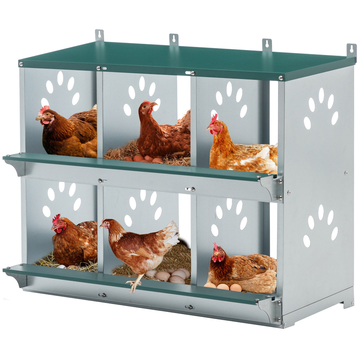 6 Room Metal Chicken Nesting Box for Chicken Galvanized Steel - Fab Heavy Parts