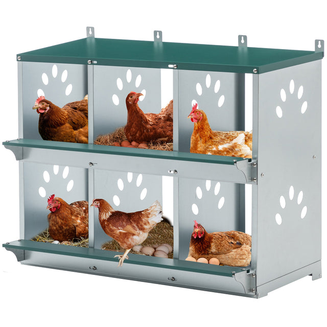 6 Room Metal Chicken Nesting Box for Chicken Galvanized Steel - Fab Heavy Parts