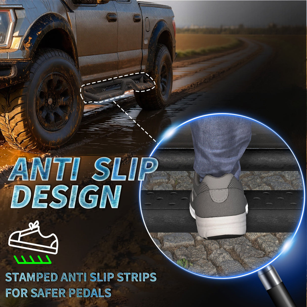 6" Running Boards Side Steps For 2015 - 2025 Ford F - 150, 2017 - 2024 F - 250 F - 350 Super Crew Cab Nerf Bars - Fab Heavy Parts