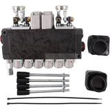 6 Spool 11GPM Hydraulic Backhoe Directional Control Valve w/ 2 Joysticks 10 SAE O - Ring Double - Acting - Fab Heavy Parts