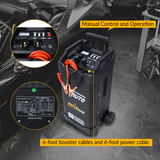 12V & 24V Wheeled Battery Charger Fully Automotive Battery Maintainer Jump Starter Dial Display Telescopic Handle