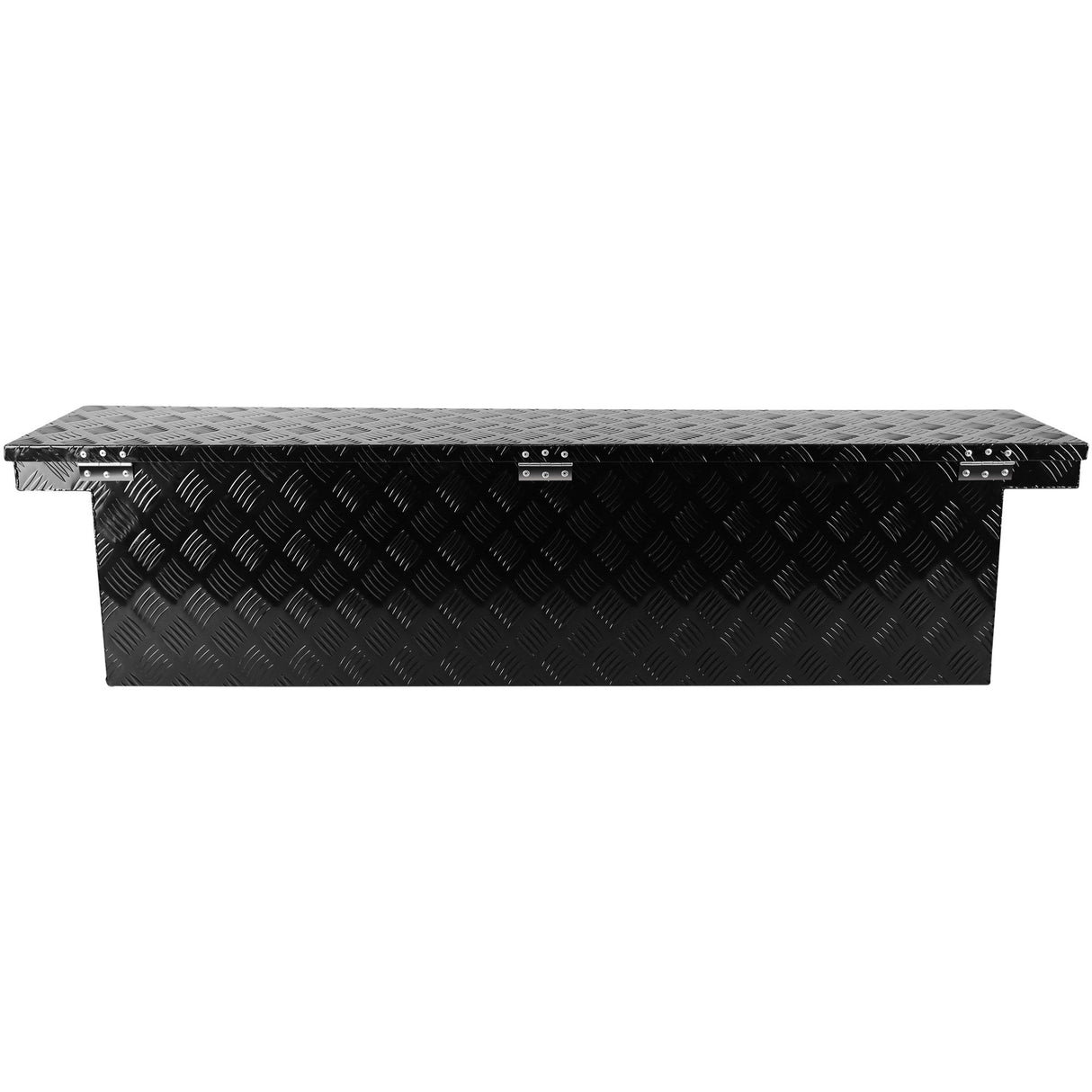 60 Inch Truck Tool Box Aluminum Stripes Tool Box Trailer Black 60.2" x 12.2" x 14.4" - Fab Heavy Parts