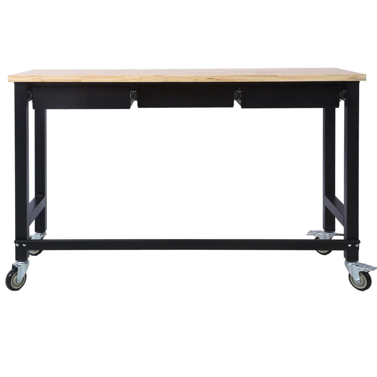 60 inch Workbench with Drawer Storage Heavy Duty Bamboo Wood Work Table with Wheels - Fab Heavy Parts