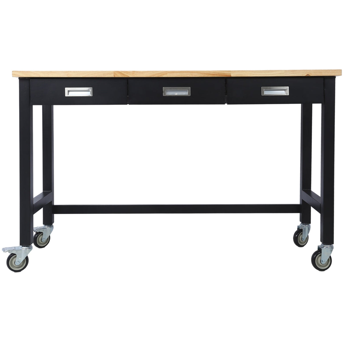 60 inch Workbench with Drawer Storage Heavy Duty Bamboo Wood Work Table with Wheels - Fab Heavy Parts