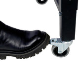 60' Wide Rolling Workbench Adjustable Height Metal with Rubber Wood Top - Fab Heavy Parts