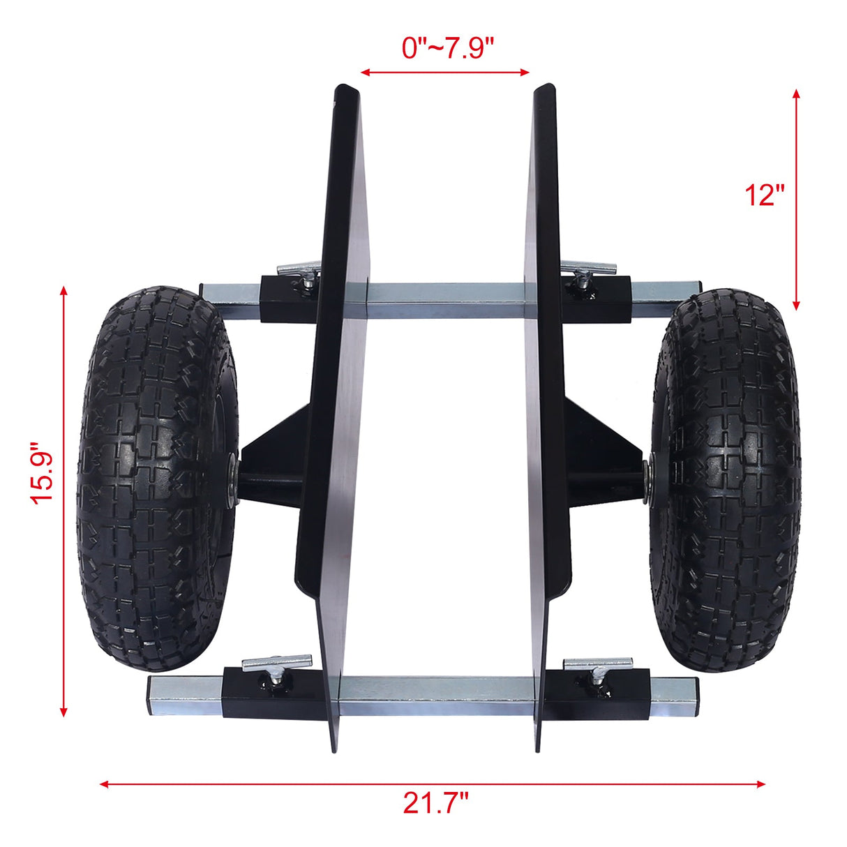 600lb Panel Dolly 10in. Pneumatic Wheels Black - Fab Heavy Parts