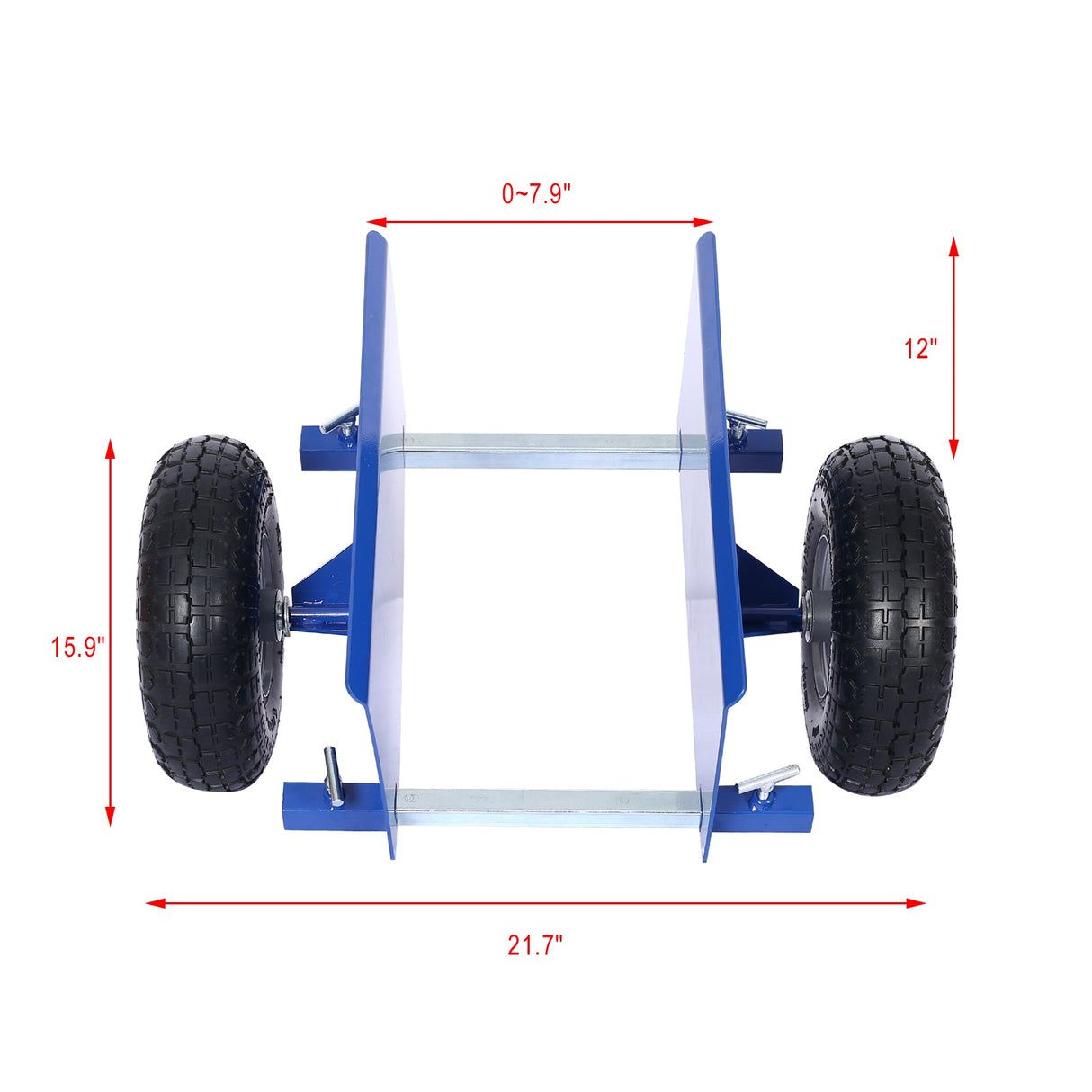 600lb Panel Dolly 10in Pneumatic Wheels Blue - Fab Heavy Parts