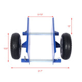 600lb Panel Dolly 10in Pneumatic Wheels Blue - Fab Heavy Parts