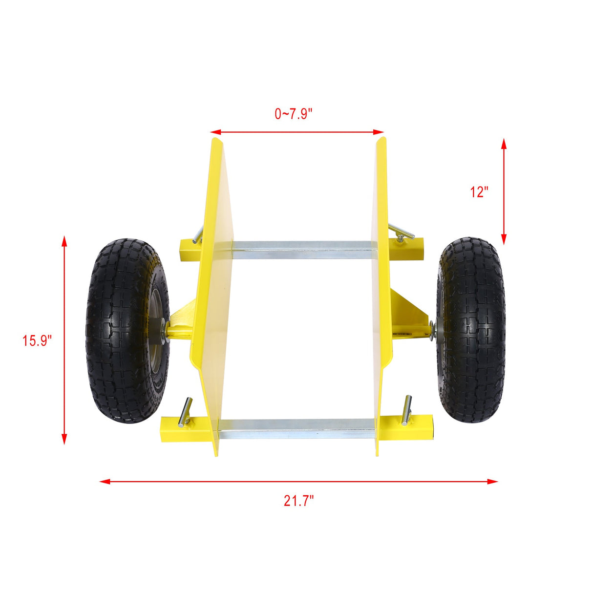 600lb Panel Dolly 10in. Pneumatic Wheels Yellow - Fab Heavy Parts