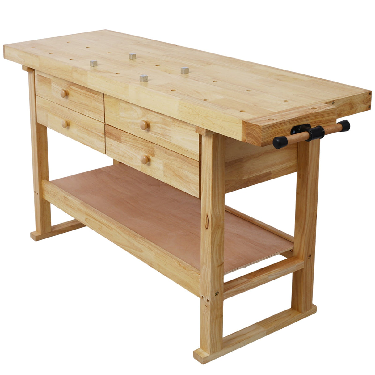 60inch Workbench with 4 Drawers Wooden Workbench for Garage Workshop and Home - Fab Heavy Parts