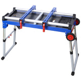 5-in-1 Portable Workbench with Detachable Miter Saw Stand & Height Adjustable Legs Scaffold/Dolly/Creeper/Platform