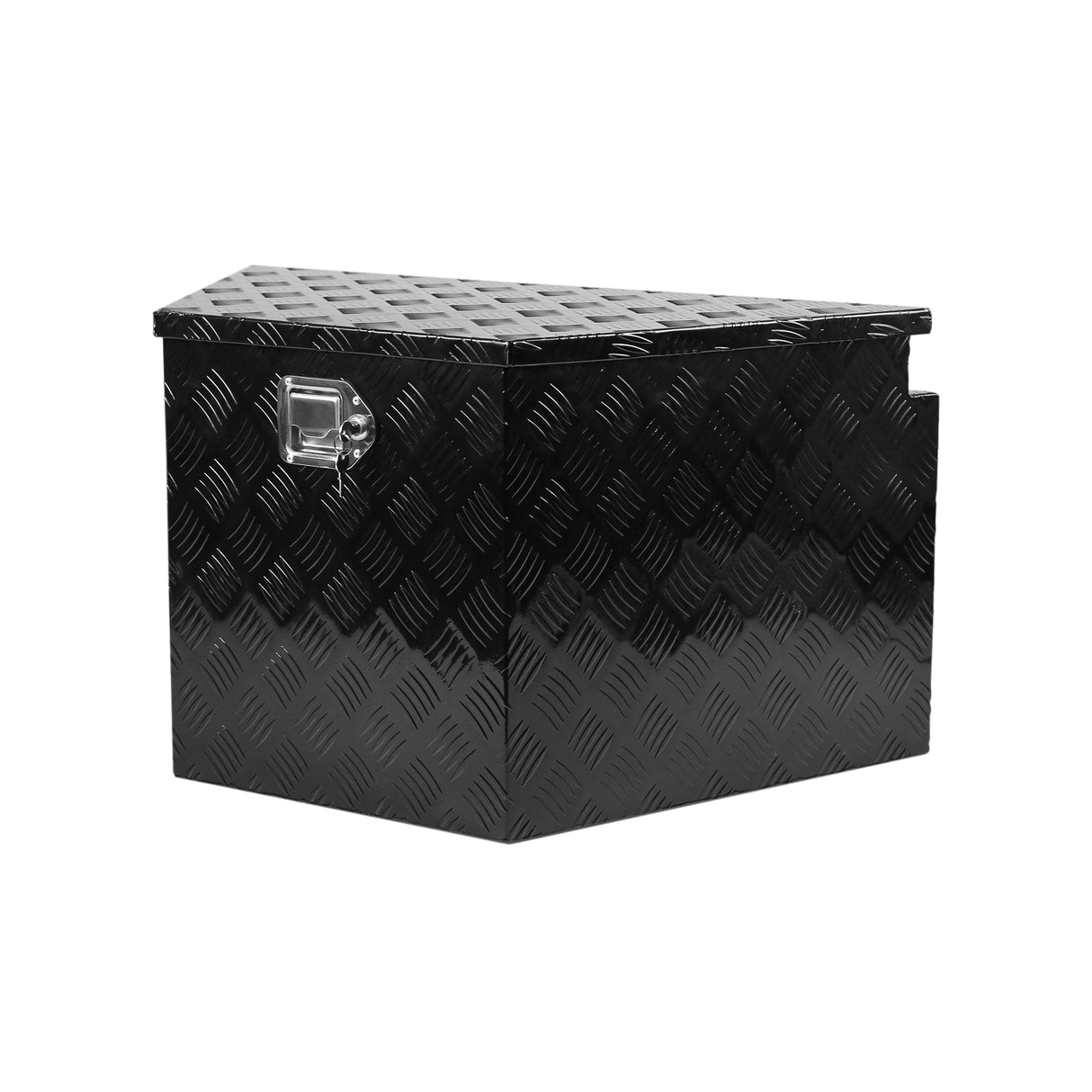 Heavy Duty Diamond Plate Aluminum Trailer Tongue Box with Seal Lock & Keys Black 32.5"x20.5"x18.3"