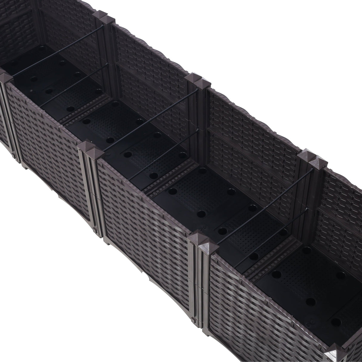 63" L X 15.7" D X 14.7" H Deep Raised Garden Bed Plastic Planter Boxes for Vegetables Flowers Herbs and Succulents Self - Watering Raised - Brown - Fab Heavy Parts