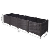 63" L X 15.7" D X 14.7" H Deep Raised Garden Bed Plastic Planter Boxes for Vegetables Flowers Herbs and Succulents Self - Watering Raised - Brown - Fab Heavy Parts