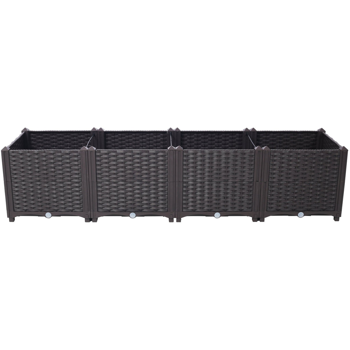 63" L X 15.7" D X 14.7" H Deep Raised Garden Bed Plastic Planter Boxes for Vegetables Flowers Herbs and Succulents Self - Watering Raised - Brown - Fab Heavy Parts