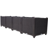 63" L X 15.7" D X 14.7" H Deep Raised Garden Bed Plastic Planter Boxes for Vegetables Flowers Herbs and Succulents Self - Watering Raised - Brown - Fab Heavy Parts