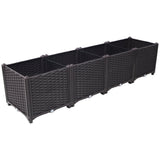63" L X 15.7" D X 14.7" H Deep Raised Garden Bed Plastic Planter Boxes for Vegetables Flowers Herbs and Succulents Self - Watering Raised - Brown - Fab Heavy Parts