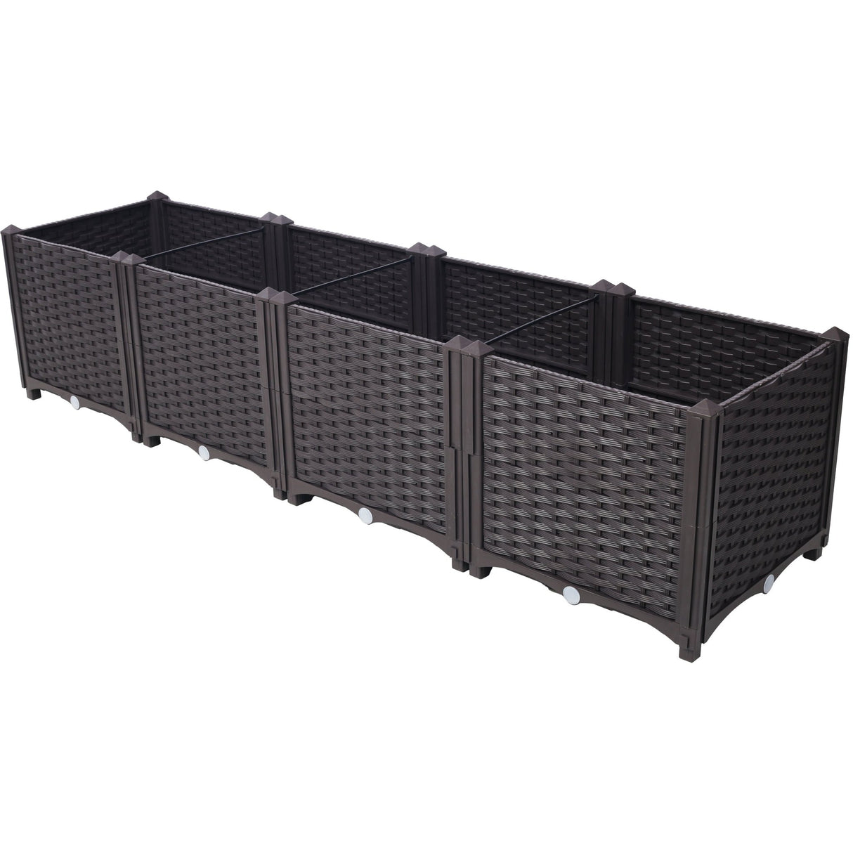 63" L X 15.7" D X 14.7" H Deep Raised Garden Bed Plastic Planter Boxes for Vegetables Flowers Herbs and Succulents Self - Watering Raised - Brown - Fab Heavy Parts