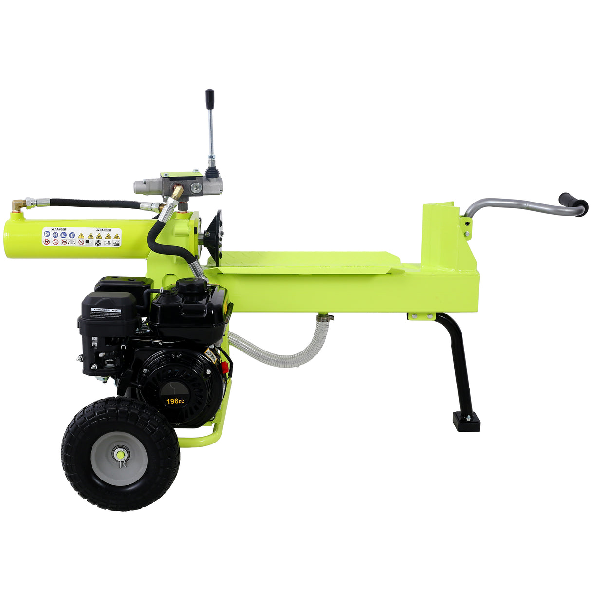 Log Splitter Portable 20 Ton Auto Return Ram System 7HP Engine Horizontal Full Beam Steel Wedge Firewood Splitting Forestry Harvesting EPA Compliant--Green