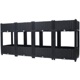 63"x15.7"x27.7" Elevated Planter Garden Box with Drainage Plug Raised Beds for Vegetable/Flower/Herb Outdoor Standing Gardening Kit - Black - Fab Heavy Parts