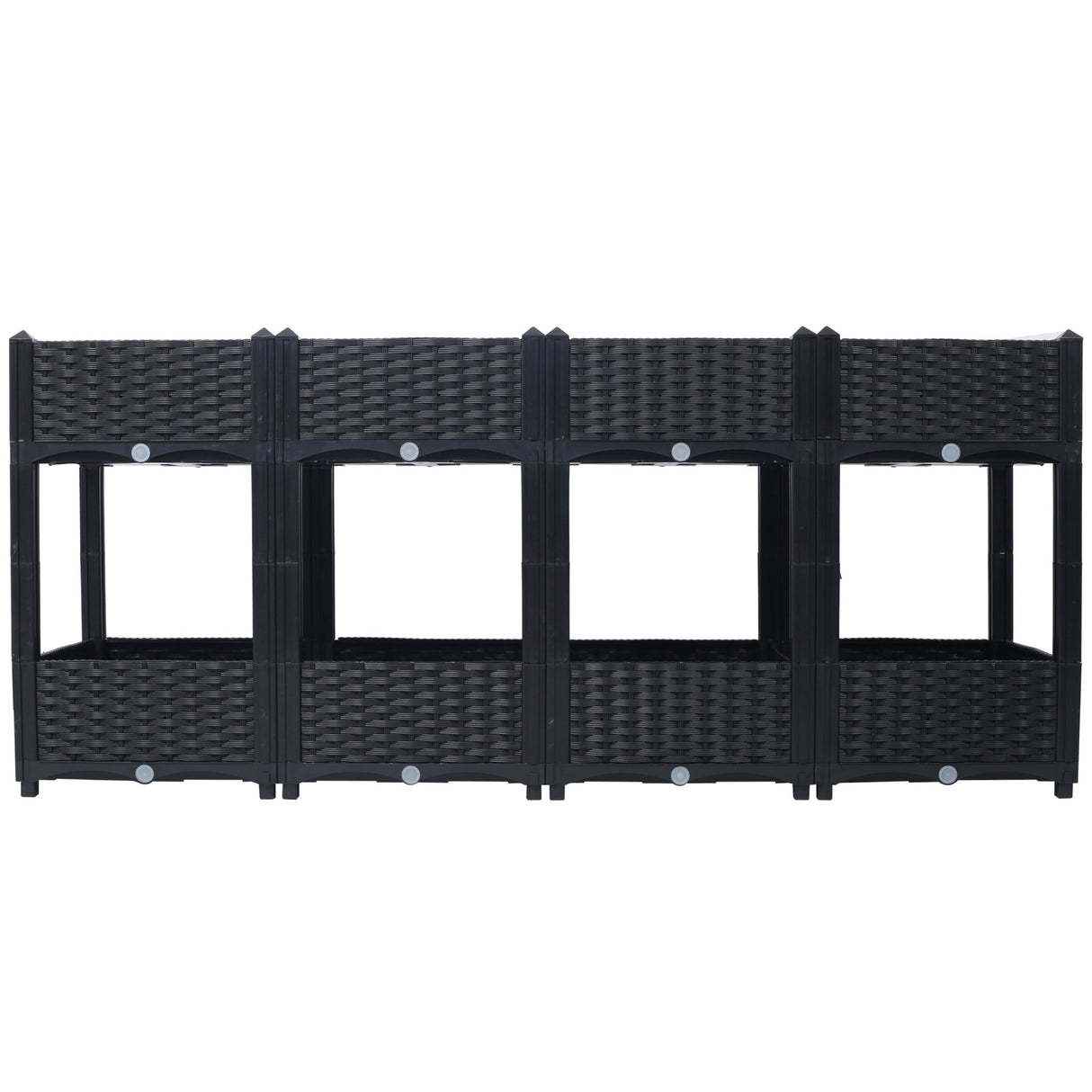63"x15.7"x27.7" Elevated Planter Garden Box with Drainage Plug Raised Beds for Vegetable/Flower/Herb Outdoor Standing Gardening Kit - Black - Fab Heavy Parts