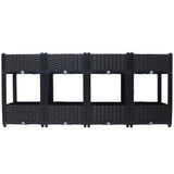 63"x15.7"x27.7" Elevated Planter Garden Box with Drainage Plug Raised Beds for Vegetable/Flower/Herb Outdoor Standing Gardening Kit - Black - Fab Heavy Parts