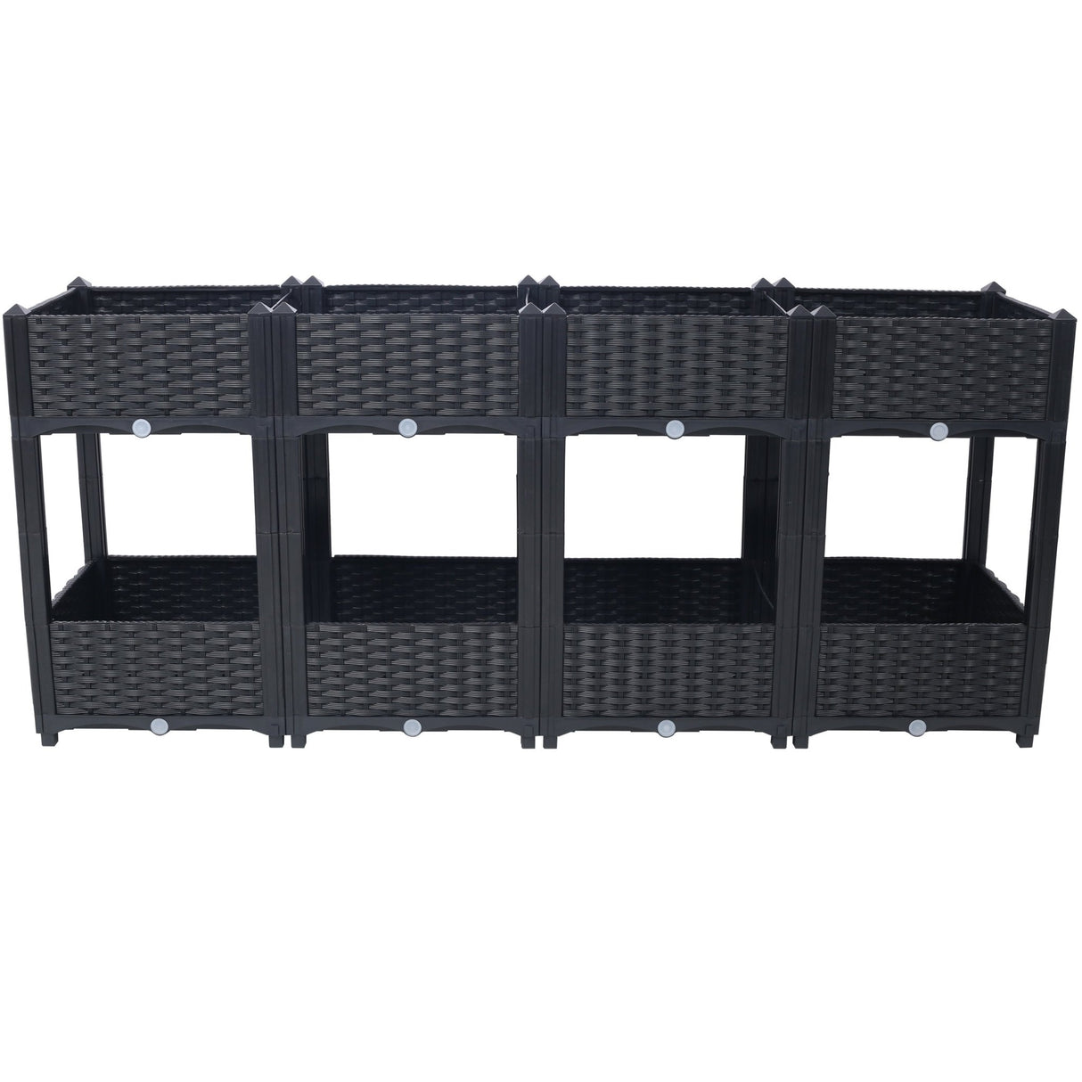 63"x15.7"x27.7" Elevated Planter Garden Box with Drainage Plug Raised Beds for Vegetable/Flower/Herb Outdoor Standing Gardening Kit - Black - Fab Heavy Parts