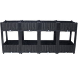 63"x15.7"x27.7" Elevated Planter Garden Box with Drainage Plug Raised Beds for Vegetable/Flower/Herb Outdoor Standing Gardening Kit - Black - Fab Heavy Parts