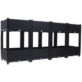 63"x15.7"x27.7" Elevated Planter Garden Box with Drainage Plug Raised Beds for Vegetable/Flower/Herb Outdoor Standing Gardening Kit - Black - Fab Heavy Parts