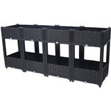 63"x15.7"x27.7" Elevated Planter Garden Box with Drainage Plug Raised Beds for Vegetable/Flower/Herb Outdoor Standing Gardening Kit - Black - Fab Heavy Parts