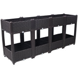 63"x15.7"x27.7" Elevated Planter Garden Box with Drainage Plug Raised Beds for Vegetable/Flower/Herb Outdoor Standing Gardening Kit - Brown - Fab Heavy Parts