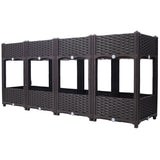 63"x15.7"x27.7" Elevated Planter Garden Box with Drainage Plug Raised Beds for Vegetable/Flower/Herb Outdoor Standing Gardening Kit - Brown - Fab Heavy Parts