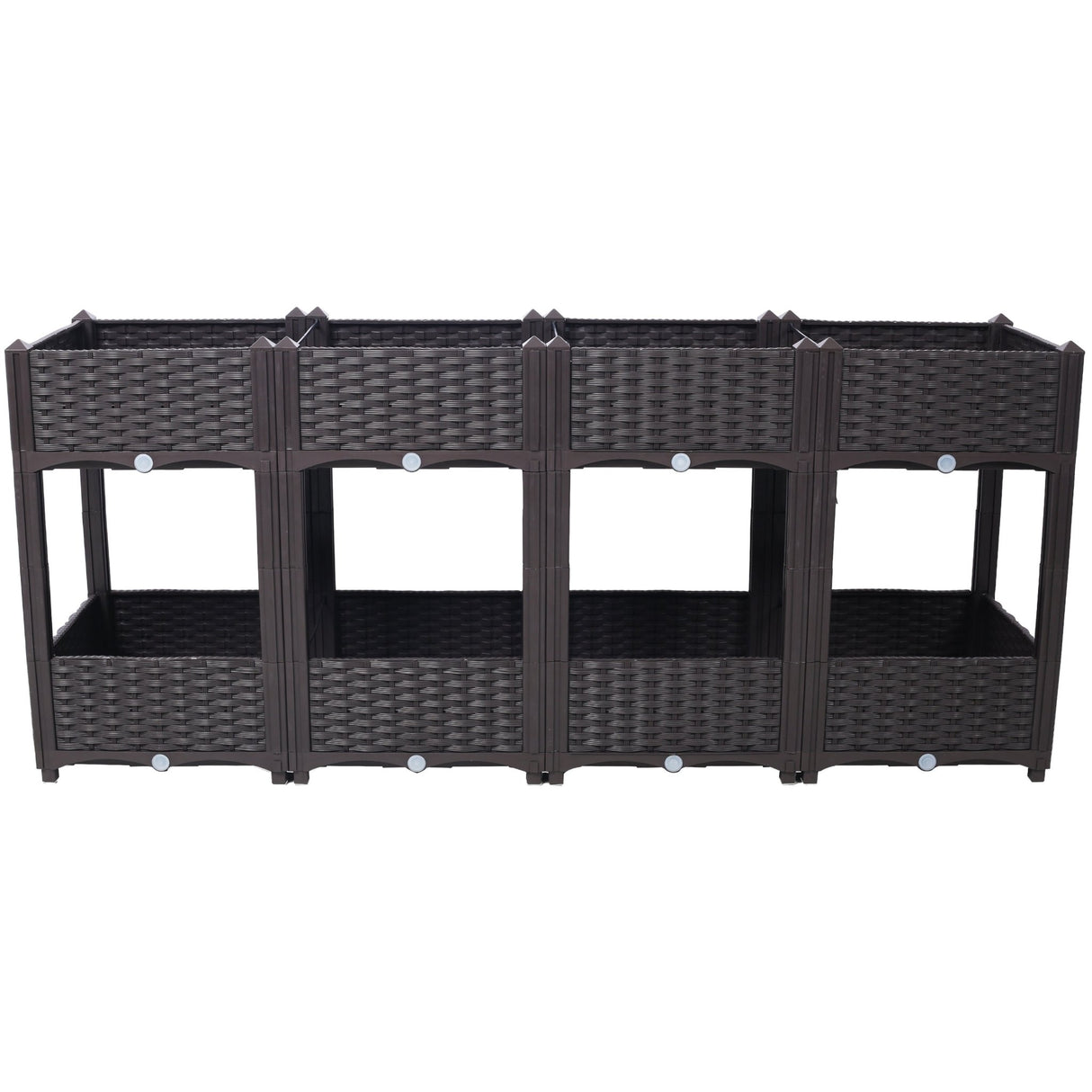 63"x15.7"x27.7" Elevated Planter Garden Box with Drainage Plug Raised Beds for Vegetable/Flower/Herb Outdoor Standing Gardening Kit - Brown - Fab Heavy Parts