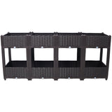 63"x15.7"x27.7" Elevated Planter Garden Box with Drainage Plug Raised Beds for Vegetable/Flower/Herb Outdoor Standing Gardening Kit - Brown - Fab Heavy Parts
