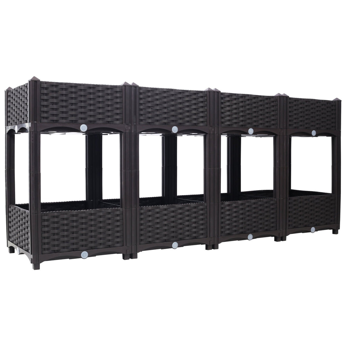63"x15.7"x27.7" Elevated Planter Garden Box with Drainage Plug Raised Beds for Vegetable/Flower/Herb Outdoor Standing Gardening Kit - Brown - Fab Heavy Parts