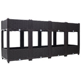 63"x15.7"x27.7" Elevated Planter Garden Box with Drainage Plug Raised Beds for Vegetable/Flower/Herb Outdoor Standing Gardening Kit - Brown - Fab Heavy Parts