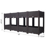 63"x15.7"x27.7" Elevated Planter Garden Box with Drainage Plug Raised Beds for Vegetable/Flower/Herb Outdoor Standing Gardening Kit - Brown - Fab Heavy Parts