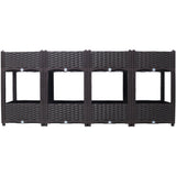 63"x15.7"x27.7" Elevated Planter Garden Box with Drainage Plug Raised Beds for Vegetable/Flower/Herb Outdoor Standing Gardening Kit - Brown - Fab Heavy Parts