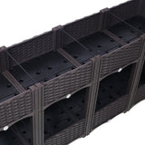 63"x15.7"x27.7" Elevated Planter Garden Box with Drainage Plug Raised Beds for Vegetable/Flower/Herb Outdoor Standing Gardening Kit - Brown - Fab Heavy Parts