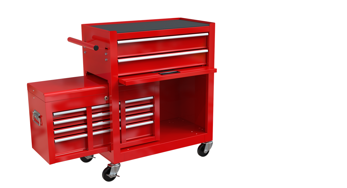 8-Drawer Tool Storage Cabinet High Capacity Rolling Chest with Wheels and Drawers Red
