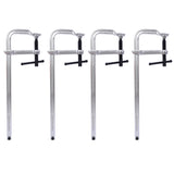 Paquete de abrazaderas de 4 barras de 4 barras Capacidad de acero forjado F abrazaderas de 12 pulgadas x 3 pulgadas de garganta-Silver